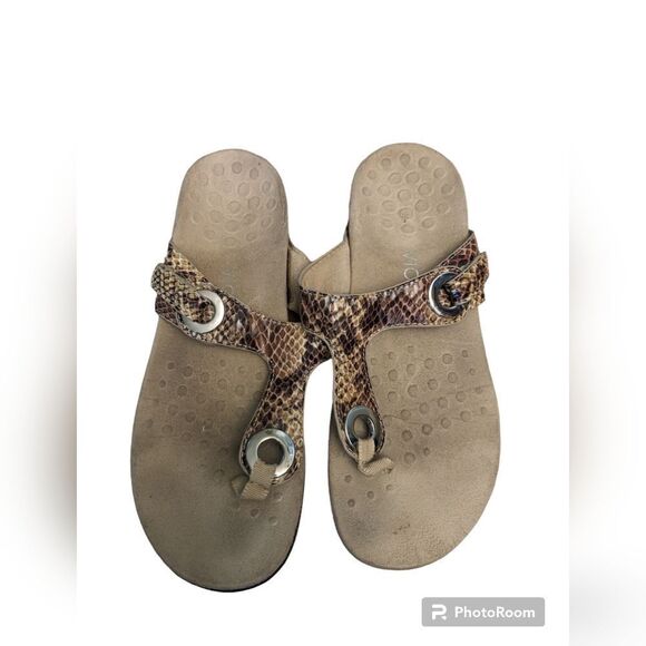 Vionic Womens Kalise snakeskin leather T-Strap Sandals Size 8 Medium (B, M) - Picture 7 of 7
